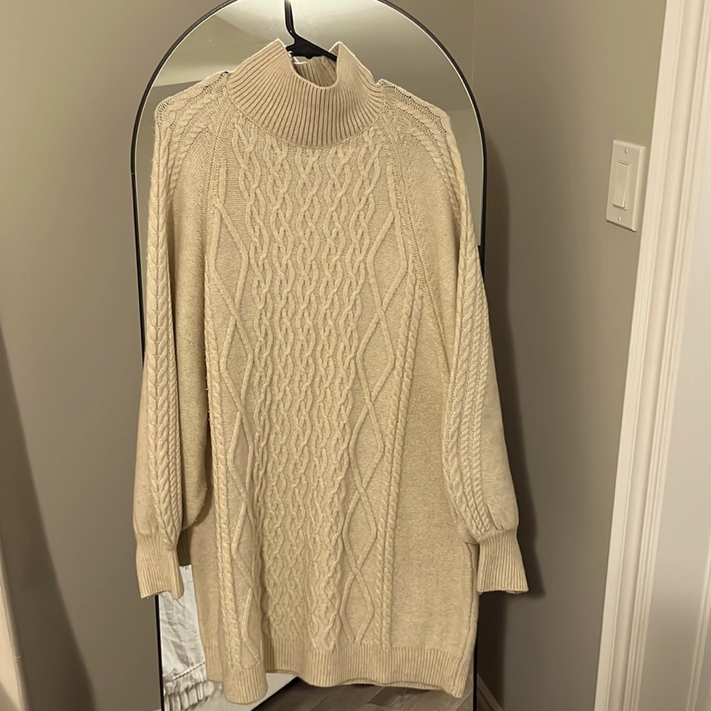 Beige Sweater Dress